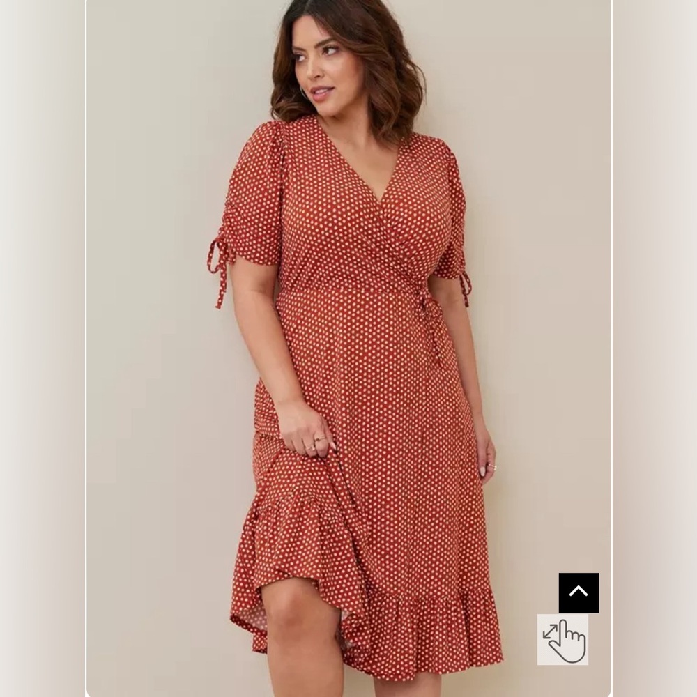 Torrid size 5 Midi wrap polka dot dress